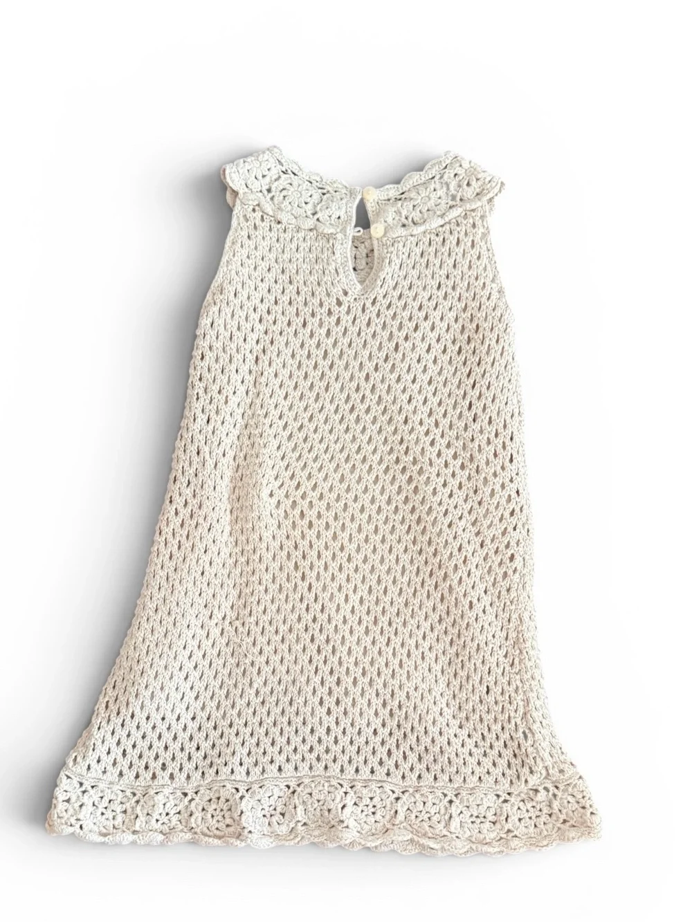 Baby Gap Vintage-Inspired Cream Crochet Girls' Dress - 3 yrs
